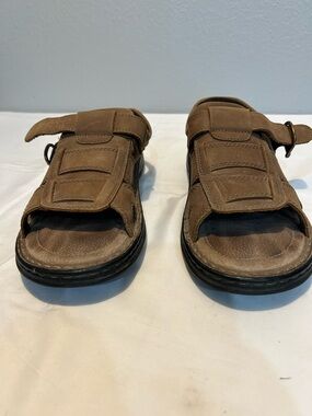Men's Boca Classics Brown Leather Adjustable Strap Sandals size 11